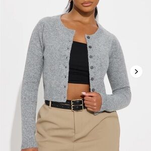 Fashion Nova Gray Button-Up Cardigan